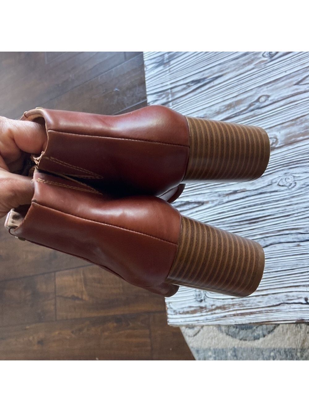 Rockport- brown heeled ankle boots- ladies size 10 - Picture 5 of 10